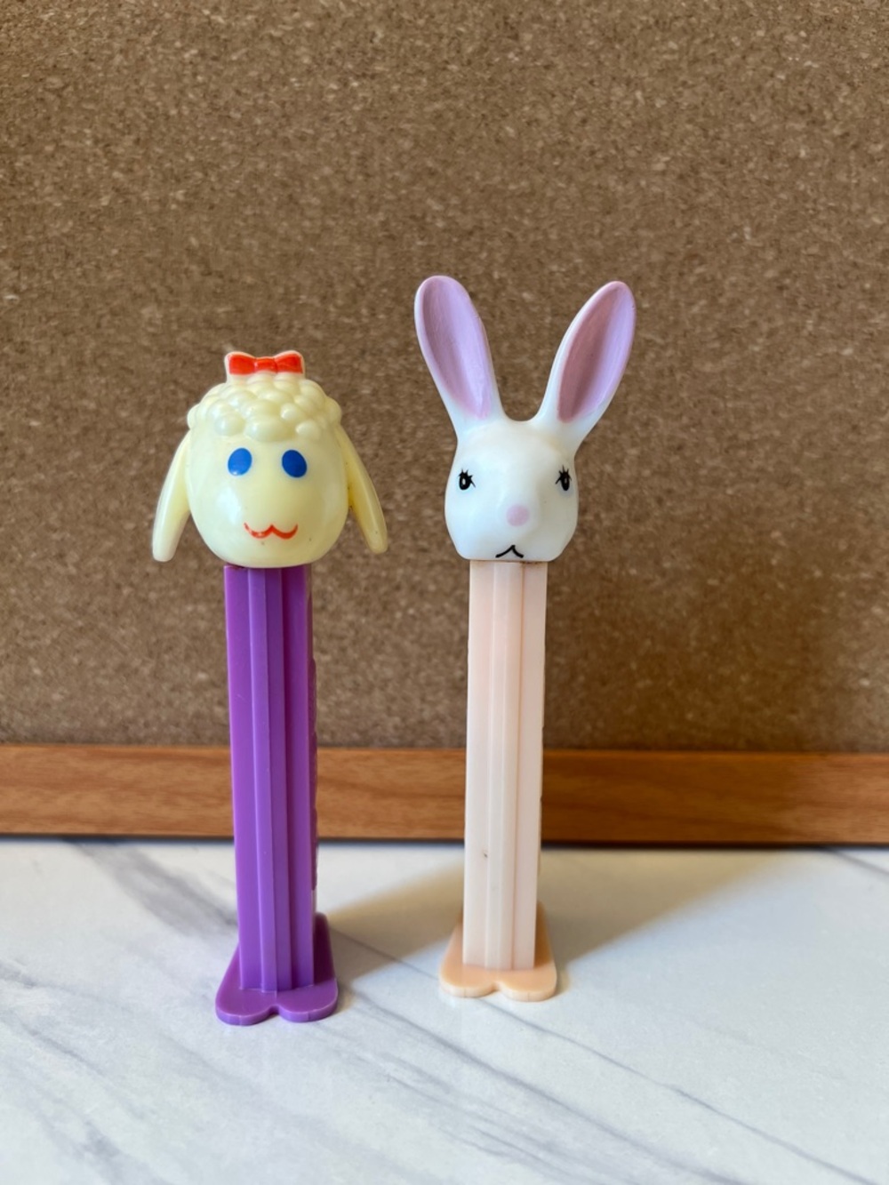 Vintage Bunny and Lamb PEZ Candy Dispensers - Slovenia 1980s Lambchop